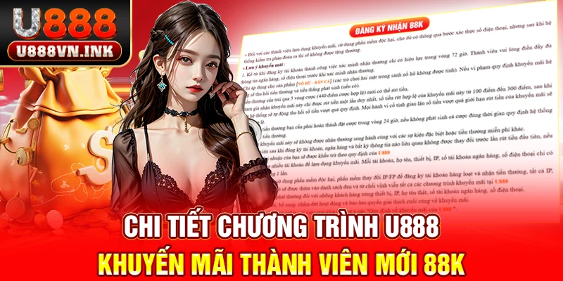 Chi tiết chương trình u888 khuyến mãi thành viên mới 88K