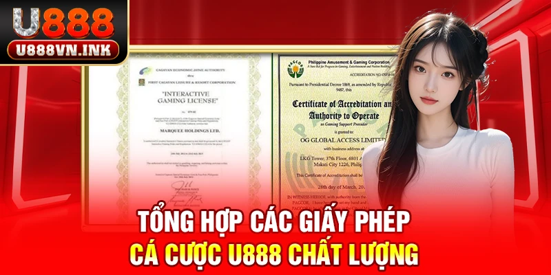 Tổng hợp các giấy phép cá cược u888 chất lượng